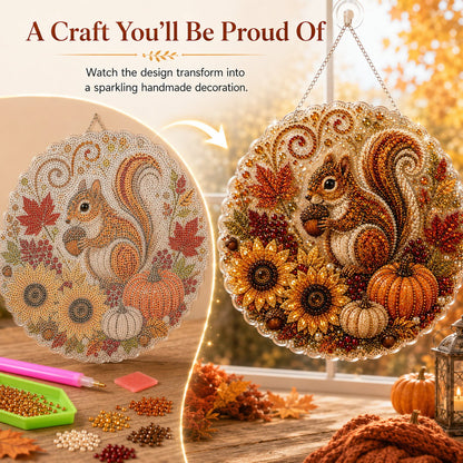 ✨Autumn Diamond Painting Hanging Ornament Kit | Luxury Flocked Canvas with Scratch-Resistant Non-Fading Diamond Beads DIY Handmade Fall Hanging Decor 🍁💎