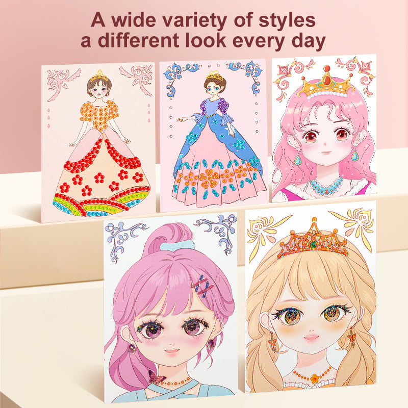 Top-selling gift of 2026 (No. 1)🎅 Special Diamond Painting & Princess Book Makeup Craft Kits Foil Art Books Set Play on Paper