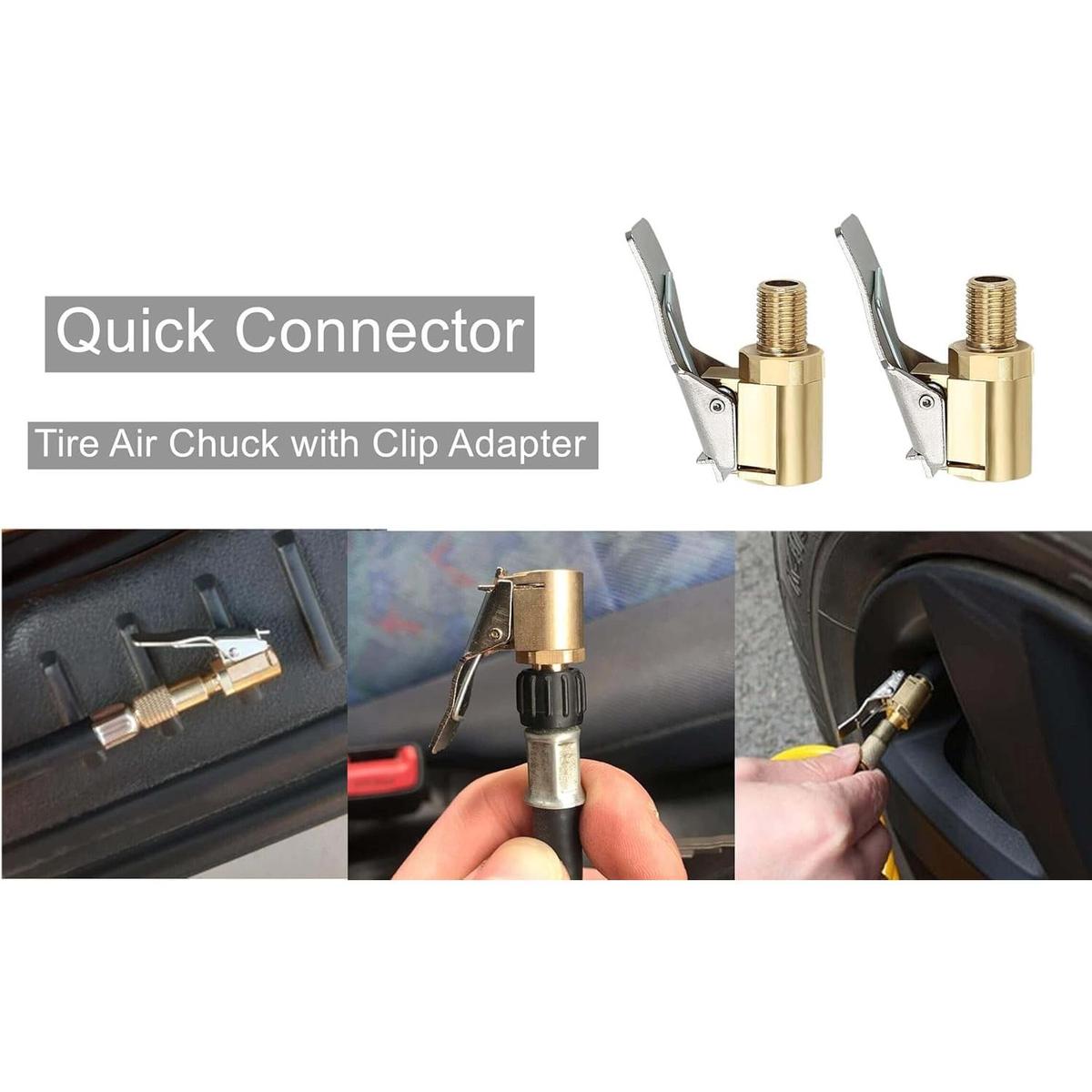2Pack 8mm Tire Air Chuck with Clip Adapter – No Leak, No Hassle, Just Fast Inflation 🚗💨