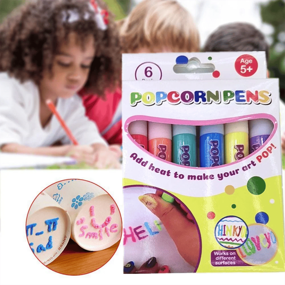 🥳HEISSER SALE 2026🥳💞50.000+ VERKAUFT!🎄🎁Magische Popcorn-Stifte mit Blaseneffekt, wärmeaktivierte Popcorn-Stifte, DIY-3D-Kunstmarker für Kinderbastelprojekte