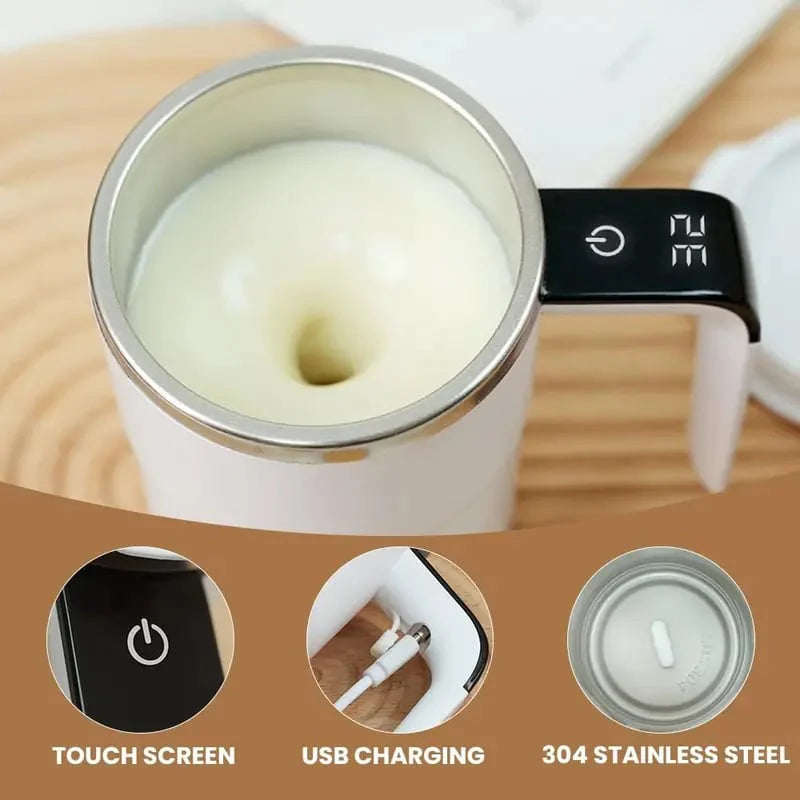 ✨Last Day 49% OFF - Electric coffee mug with a built-in LCD thermometer, perfect for brewing coffee, milk, cocoa, etc.