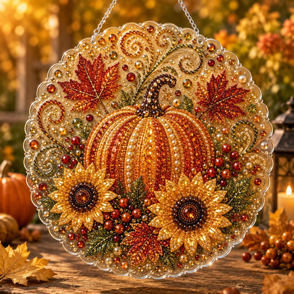 ✨Autumn Diamond Painting Hanging Ornament Kit | Luxury Flocked Canvas with Scratch-Resistant Non-Fading Diamond Beads DIY Handmade Fall Hanging Decor 🍁💎