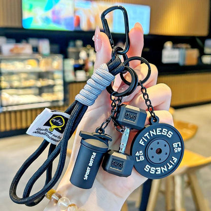 🏋️‍♀️Fitness Keychain Set, MSilicone Dumbbell Kettlebell Weight Plate Keychains