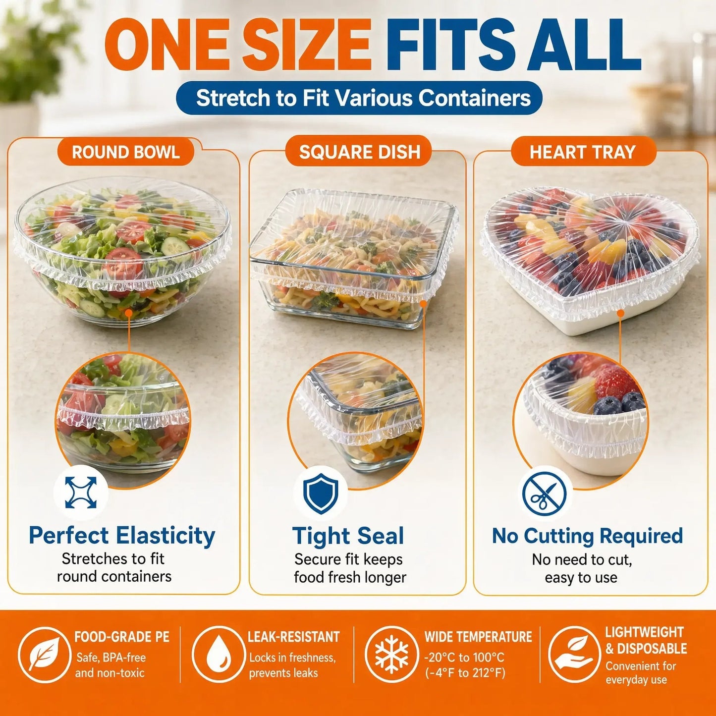 🔥Buy More Save More🔥100pcs Food-grade disposable cling film - Kitchen Bread Proofing
