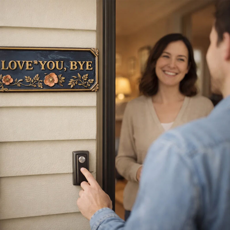 "Love you, Bye" Wall Sign
