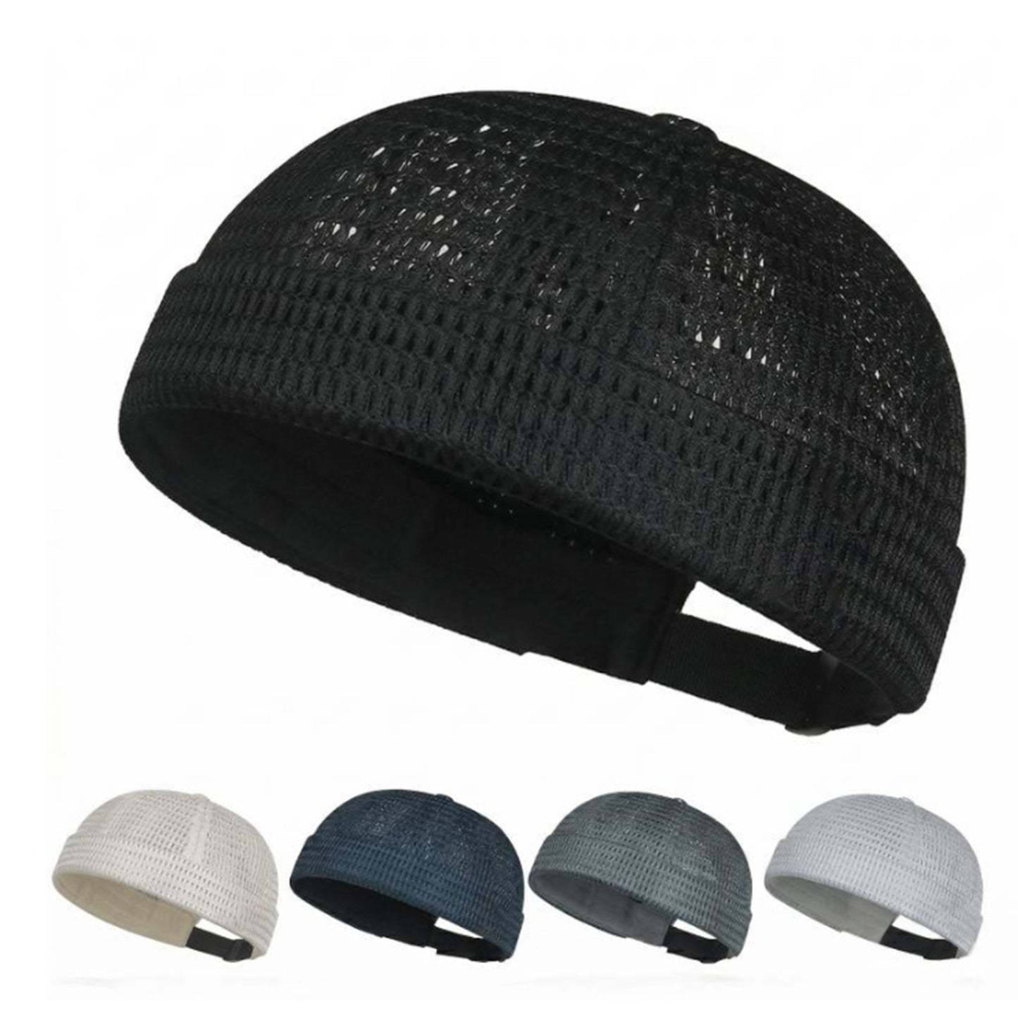 🔥Herren Atmungsaktive Schirmlose Docker-Mütze – Leichte Mesh-Skullcap für Sommer Outdoor-Bekleidung