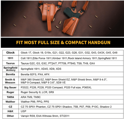 Tactical concealed carry leather shoulder bag