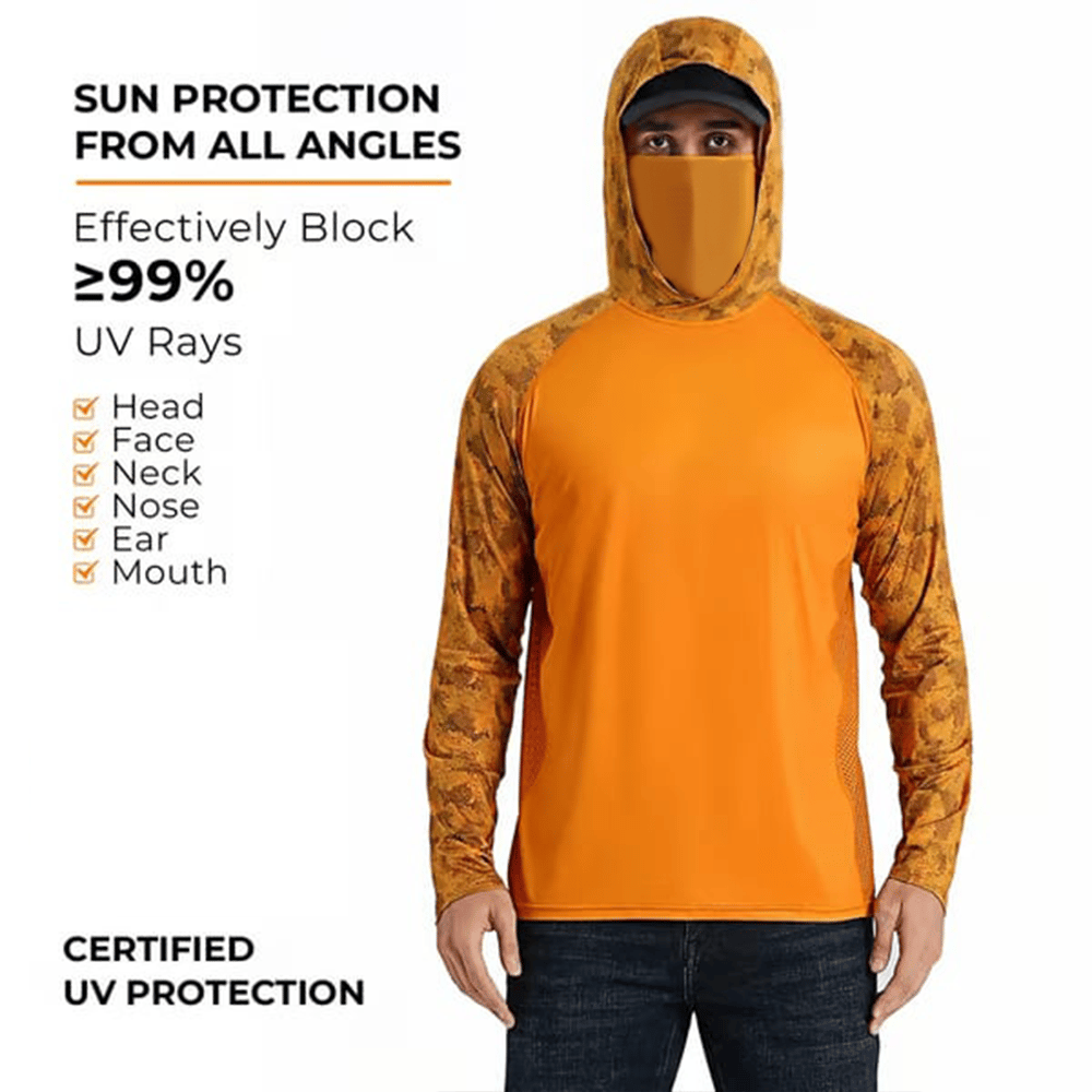 Outdoor activity essential—hooded mask integrated design 🌞 360° sun protection with no dead angles.