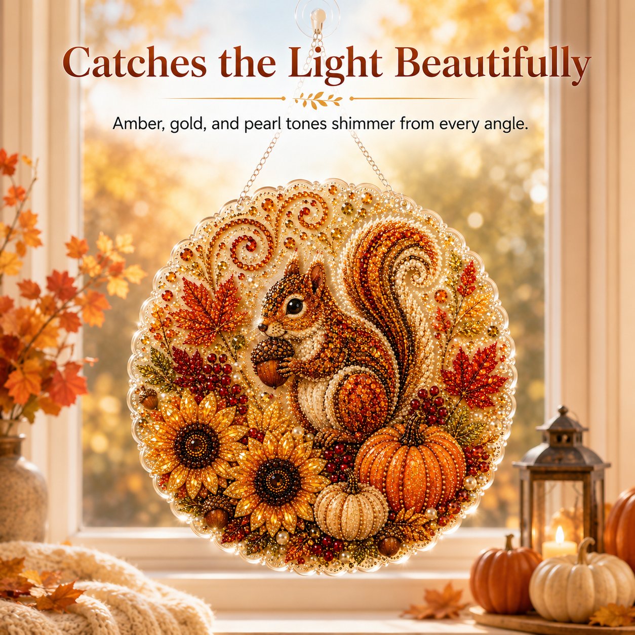 ✨Autumn Diamond Painting Hanging Ornament Kit | Luxury Flocked Canvas with Scratch-Resistant Non-Fading Diamond Beads DIY Handmade Fall Hanging Decor 🍁💎