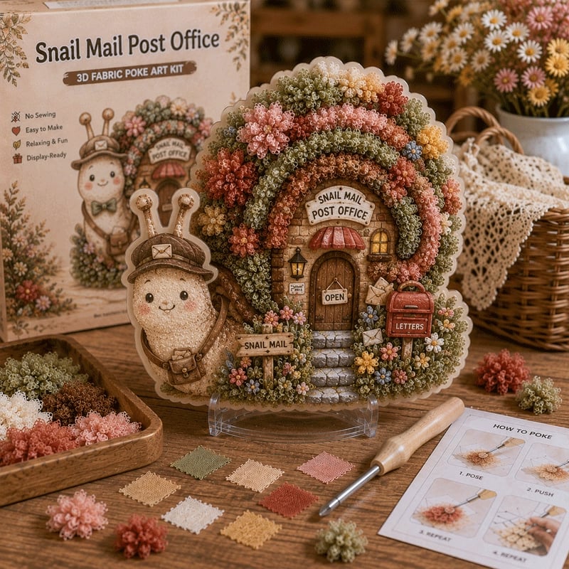 🏡 Kit per arte tessile 3D senza cuciture Villaggio delle fate ✨