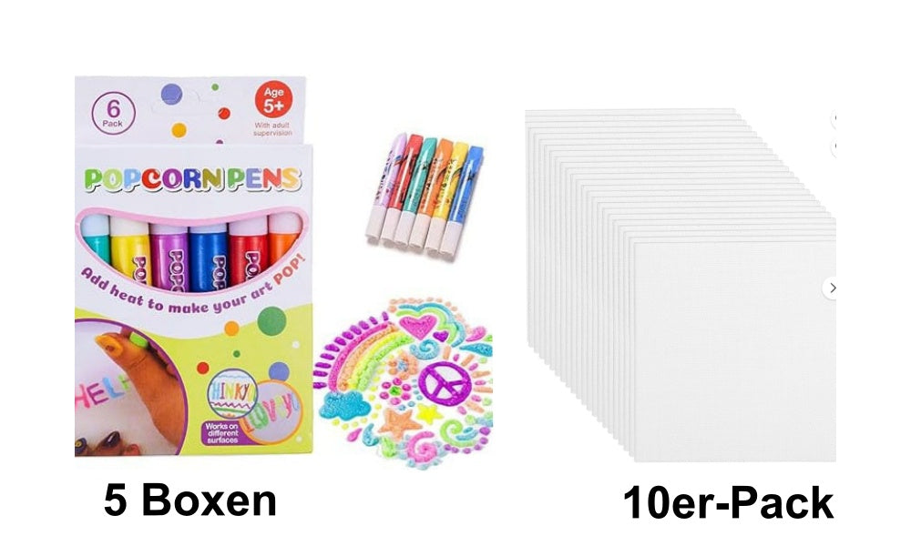 🥳HEISSER SALE 2026🥳💞50.000+ VERKAUFT!🎄🎁Magische Popcorn-Stifte mit Blaseneffekt, wärmeaktivierte Popcorn-Stifte, DIY-3D-Kunstmarker für Kinderbastelprojekte