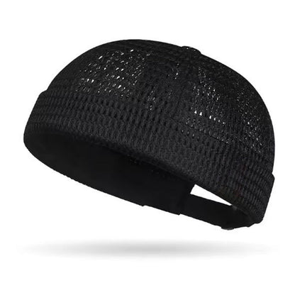 🔥Herren Atmungsaktive Schirmlose Docker-Mütze – Leichte Mesh-Skullcap für Sommer Outdoor-Bekleidung