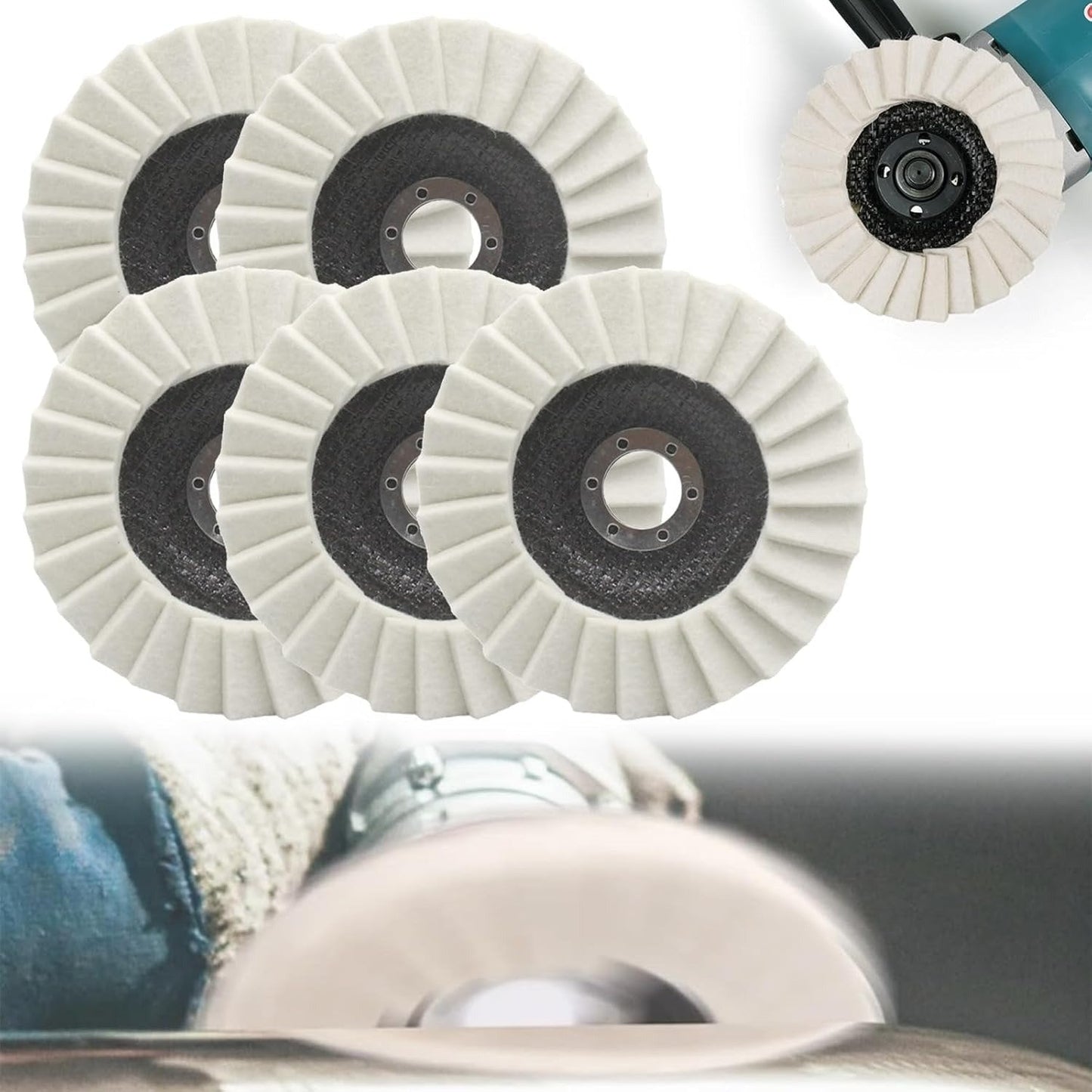 💥Industrial-Grade High-Density Compressed Wool Polishing Disc