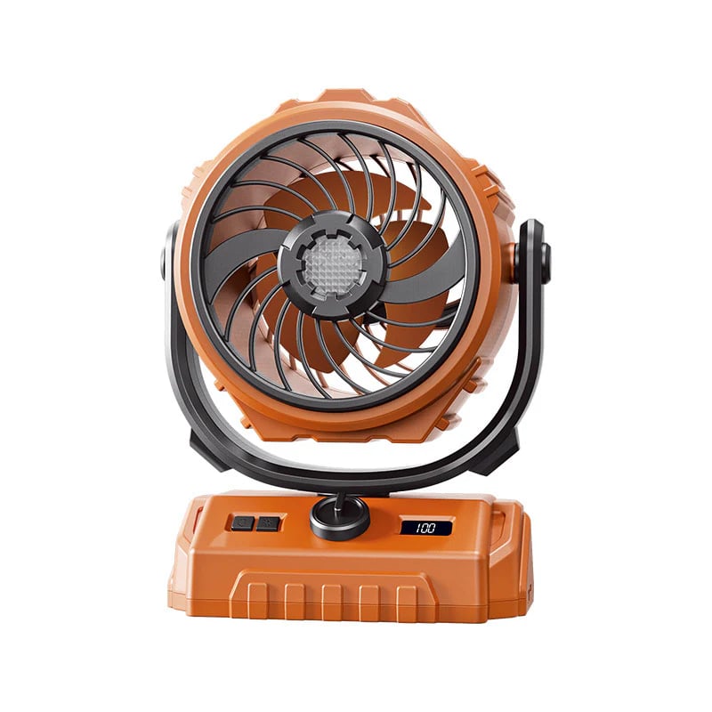 100-Speed Turbo Camping Fan – Rechargeable & powerful – Compact, quiet & long battery life – perfect for tents, RVs or outdoor workspaces 🔋⛺✨