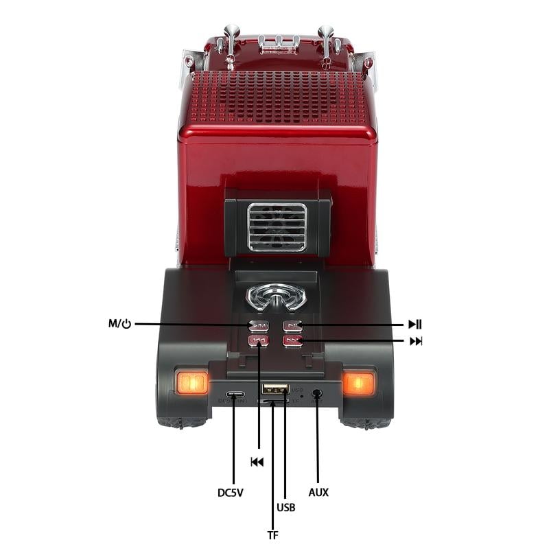 🔥LAST DAY ONLY 49% OFF🔥🚚WSTER WS-570 Big Truck Model Bluetooth Speaker with USB TF Card AUX FM Radio TWS Pairing