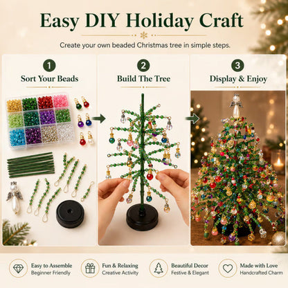 🎄✨ Kit de sapin de Noël perlé à faire soi-même – 🎅Créez votre propre décoration de Noël scintillante