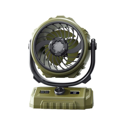 100-Speed Turbo Camping Fan – Rechargeable & powerful – Compact, quiet & long battery life – perfect for tents, RVs or outdoor workspaces 🔋⛺✨