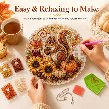 ✨Autumn Diamond Painting Hanging Ornament Kit | Luxury Flocked Canvas with Scratch-Resistant Non-Fading Diamond Beads DIY Handmade Fall Hanging Decor 🍁💎