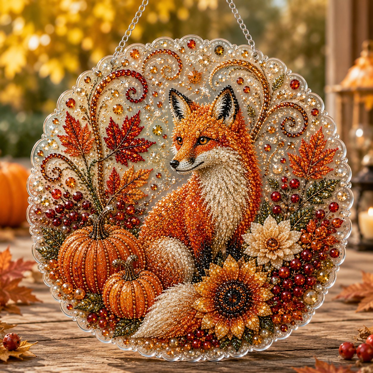 ✨Autumn Diamond Painting Hanging Ornament Kit | Luxury Flocked Canvas with Scratch-Resistant Non-Fading Diamond Beads DIY Handmade Fall Hanging Decor 🍁💎