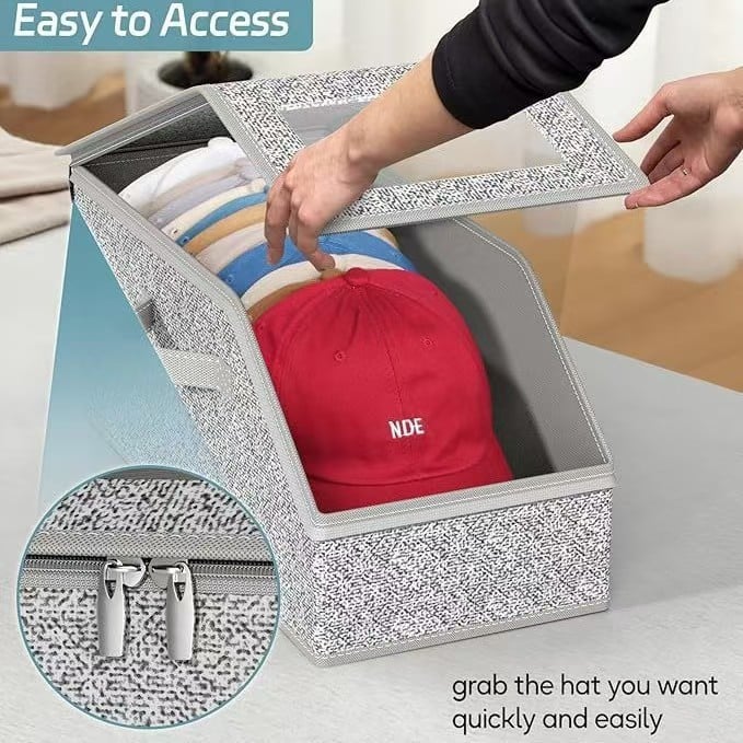 🔥Hot Sale 49% OFF -🎉Stackable Hat Storage Boxes for Baseball Caps