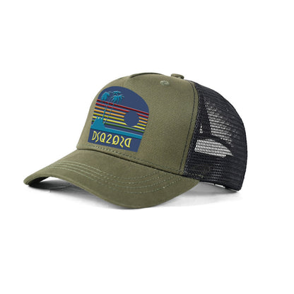 Dsq2 Hat Men'S Hard Top Trendy Printed Sun Hat Peaked Cap Casual Outdoor Hat Unisex Mesh Baseball Cap