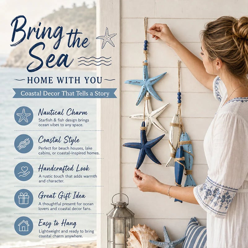Decorazioni da appendere in stile costiero: stelle marine e pesci 🐠✨