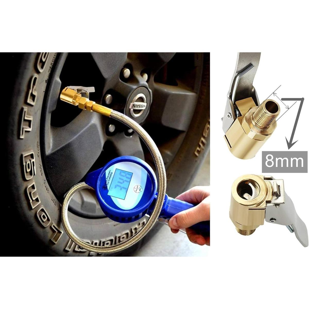 2Pack 8mm Tire Air Chuck with Clip Adapter – No Leak, No Hassle, Just Fast Inflation 🚗💨