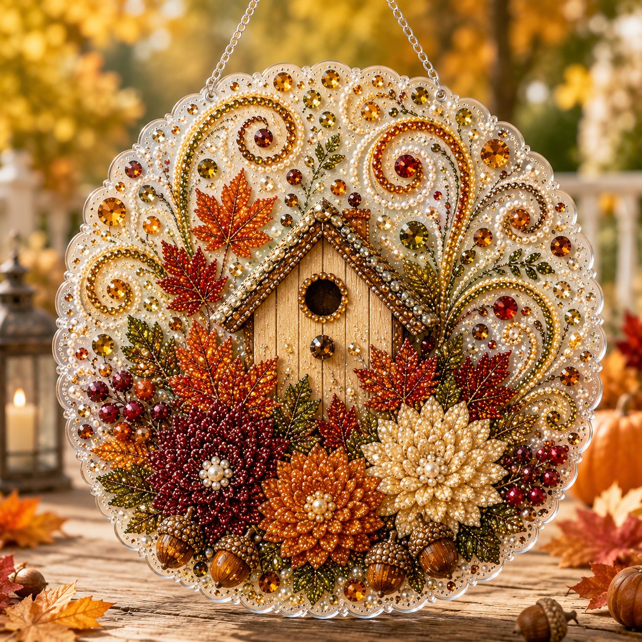 ✨Autumn Diamond Painting Hanging Ornament Kit | Luxury Flocked Canvas with Scratch-Resistant Non-Fading Diamond Beads DIY Handmade Fall Hanging Decor 🍁💎