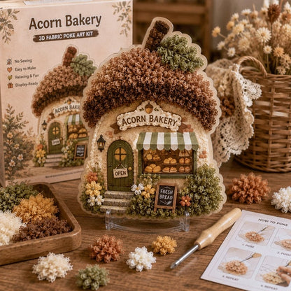 🏡 Kit per arte tessile 3D senza cuciture Villaggio delle fate ✨