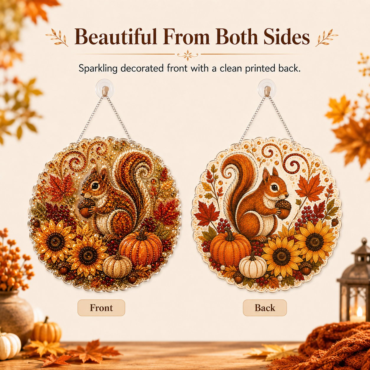 ✨Autumn Diamond Painting Hanging Ornament Kit | Luxury Flocked Canvas with Scratch-Resistant Non-Fading Diamond Beads DIY Handmade Fall Hanging Decor 🍁💎