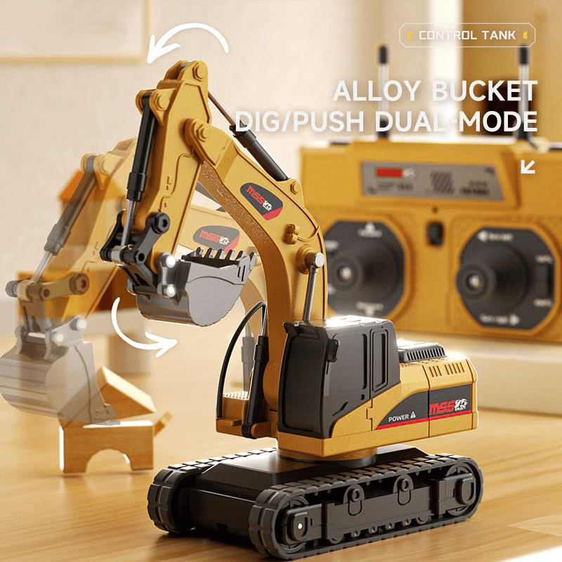 🚜 1:64 Premium Alloy Mini RC Construction Set – Forklift, Excavator & Dump Truck