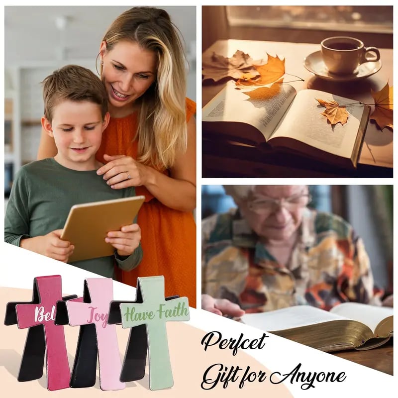 📖16 magnetische Lesezeichen in Kreuzform – Geschenke für Bibelstudium, Leser, Lehrer und Studenten🌸✝️
