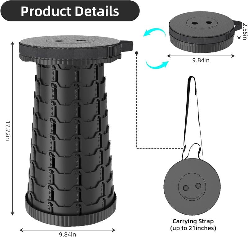 2026 Upgraded Heavy-Duty Collapsible Portable Stool
