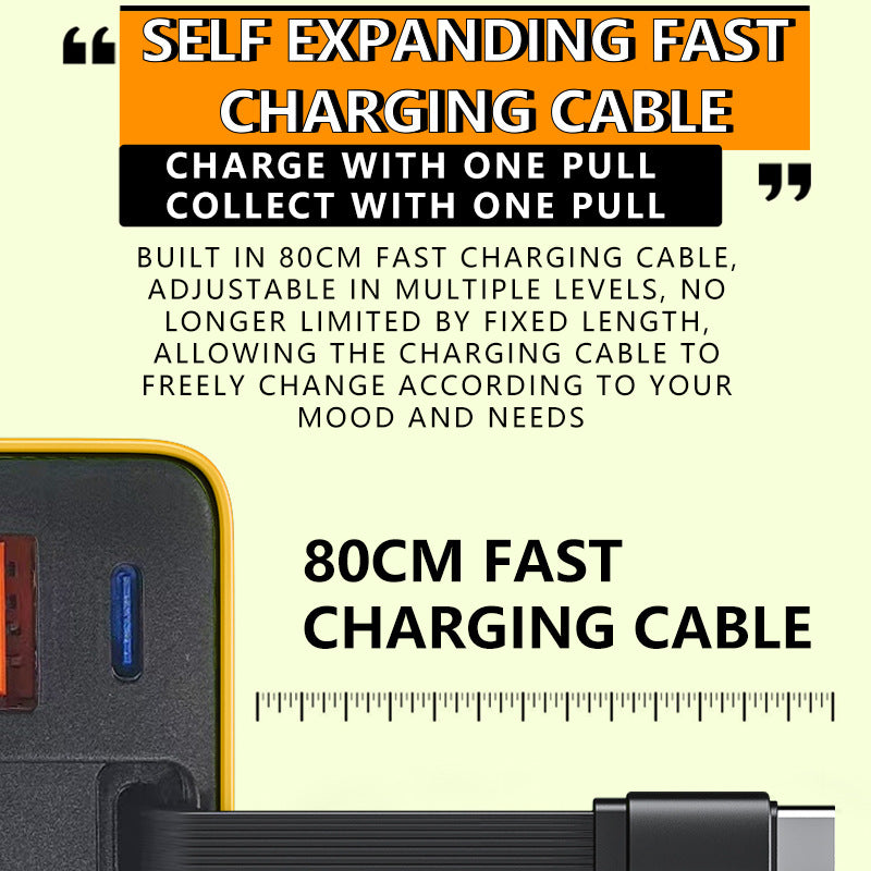🔥HOT SALE 50% OFF🎁65W Fast Charging Phone Charger Block with Retractable 80cm Type-C Cable