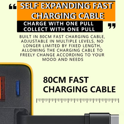 🔥HOT SALE 50% OFF🎁65W Fast Charging Phone Charger Block with Retractable 80cm Type-C Cable