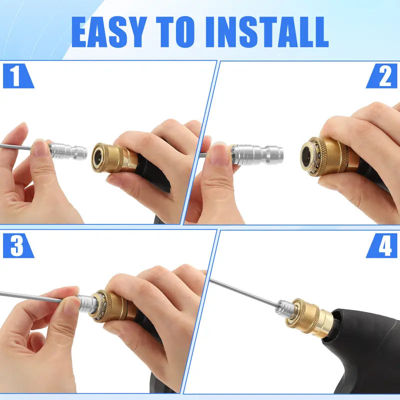 🔥4 Pack High Pressure Washer Nozzle Kit for Washing Machine & AC ,car Cleaning