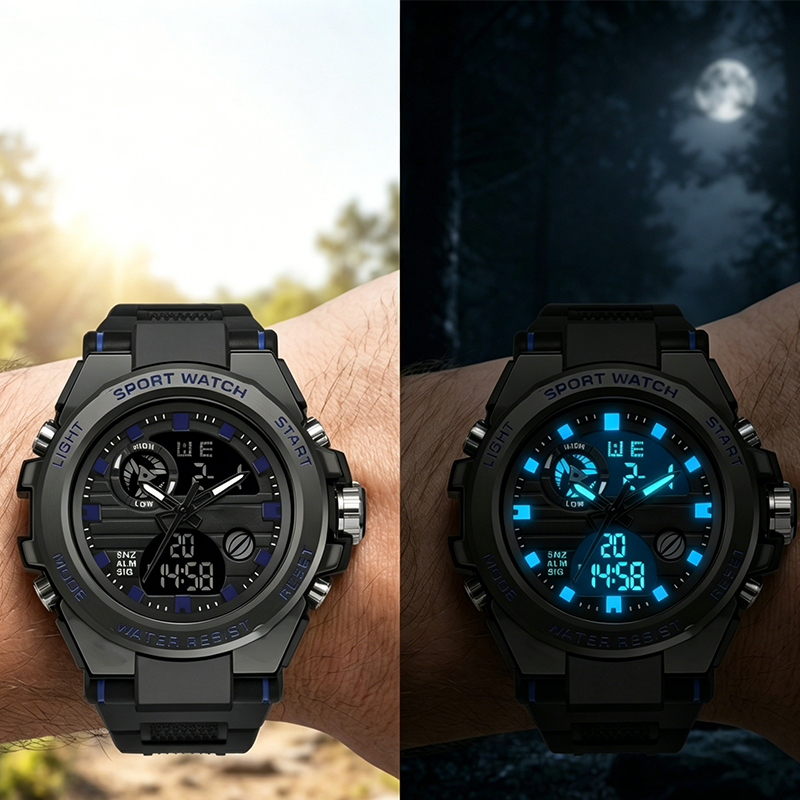 🔥 Men’s Dual-Display Waterproof Luminescent Outdoor Sports Digital Watch