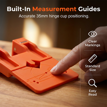 🔧 LIMITED-TIME 30% OFF! ✨ Cabinet Door Hinge Drilling Guide – Magnetic Clamp, Precise Alignment, 35mm 🪚