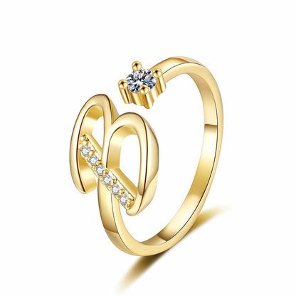 ⏳Limited-time 47% off⏰Adjustable Sparkle Initial Ring for Women💍