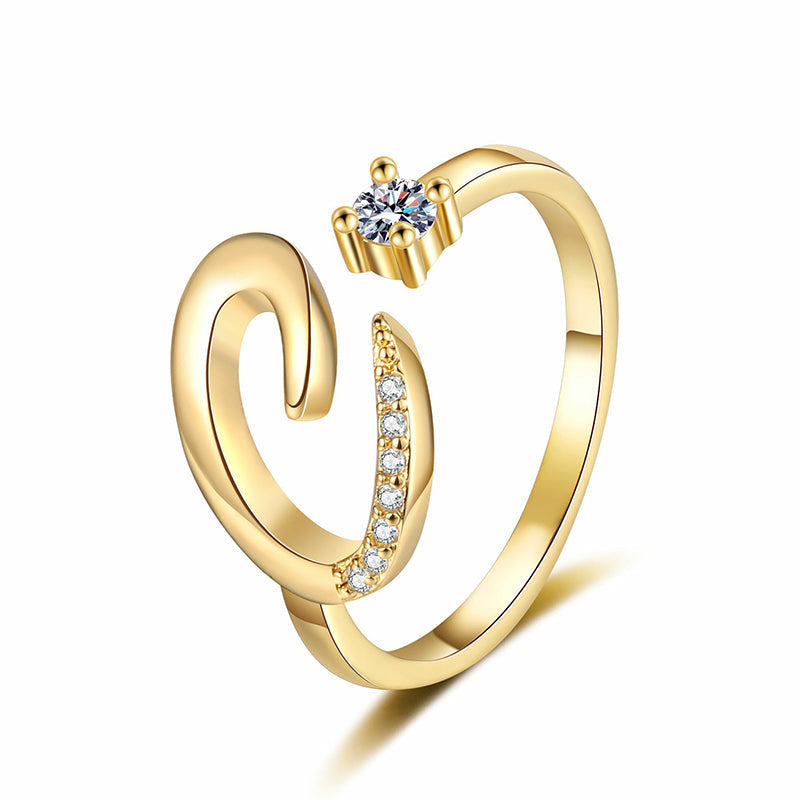 ⏳Limited-time 47% off⏰Adjustable Sparkle Initial Ring for Women💍