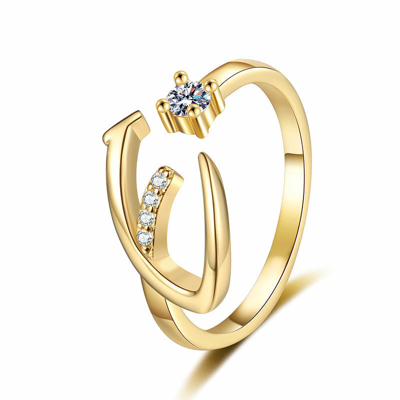 ⏳Limited-time 47% off⏰Adjustable Sparkle Initial Ring for Women💍