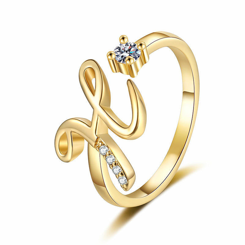 ⏳Limited-time 47% off⏰Adjustable Sparkle Initial Ring for Women💍