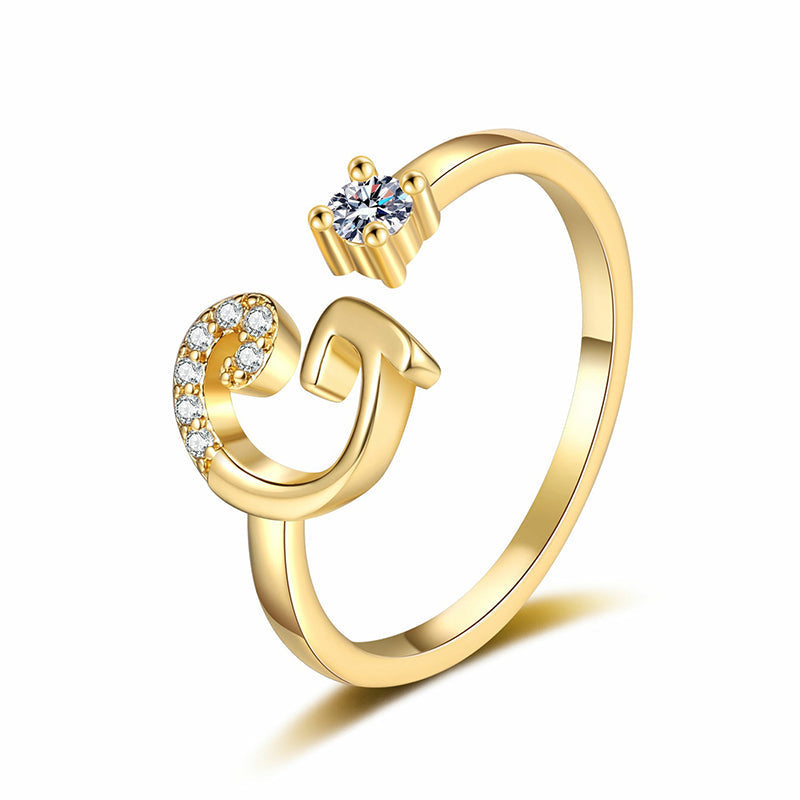 ⏳Limited-time 47% off⏰Adjustable Sparkle Initial Ring for Women💍