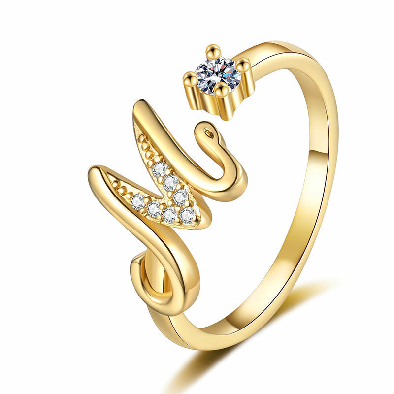 ⏳Limited-time 47% off⏰Adjustable Sparkle Initial Ring for Women💍