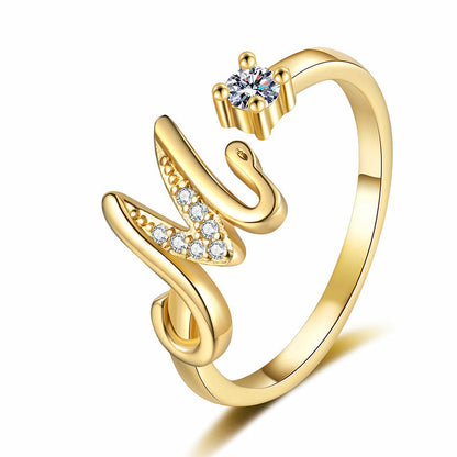 ⏳Limited-time 47% off⏰Adjustable Sparkle Initial Ring for Women💍
