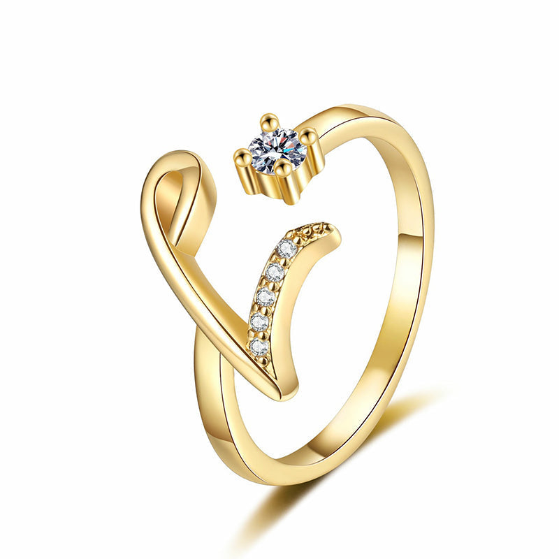⏳Limited-time 47% off⏰Adjustable Sparkle Initial Ring for Women💍