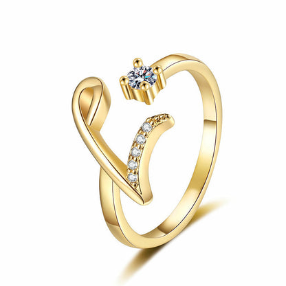 ⏳Limited-time 47% off⏰Adjustable Sparkle Initial Ring for Women💍
