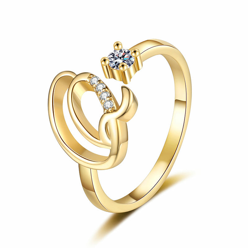 ⏳Limited-time 47% off⏰Adjustable Sparkle Initial Ring for Women💍