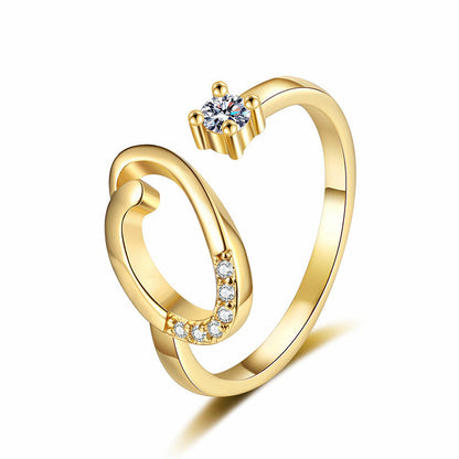 ⏳Limited-time 47% off⏰Adjustable Sparkle Initial Ring for Women💍