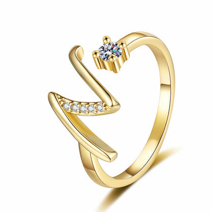 ⏳Limited-time 47% off⏰Adjustable Sparkle Initial Ring for Women💍